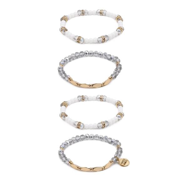 Kinsley Armelle Jewelry - RETAIL $50 *Kinsley Armelle Stacked Collection Crystal Glass Bracelet Set*